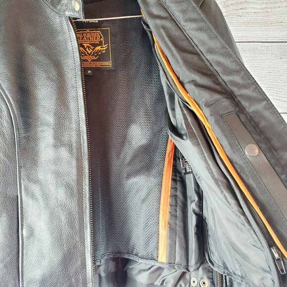 Milwaukee Leather Performance Apparel Vented Zip-out Lining Moto Jacket Sz M - Picture 6 of 10